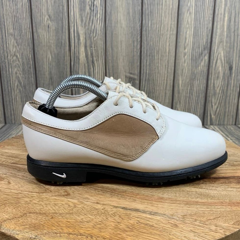 Nike Air Comfort Verdana Last Golf‎ Shoes Womens Size 6.5 White Brown Vtg 2003
